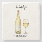 ホワイトワインラバーコースター ストーンコースター (正面)