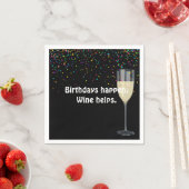 ホワイトワイン誕生日と紙吹雪ナプキンス スタンダードカクテルナプキン (インサイチュ)