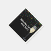 ホワイトワイン誕生日と紙吹雪ナプキンス スタンダードカクテルナプキン (角)