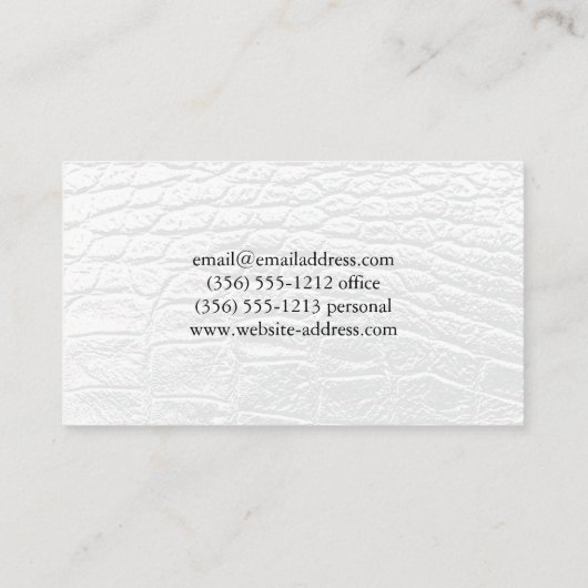 ホワイトワニ革の背景 名刺 (裏面)