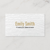 ホワイトワニ革の背景 名刺 (正面)