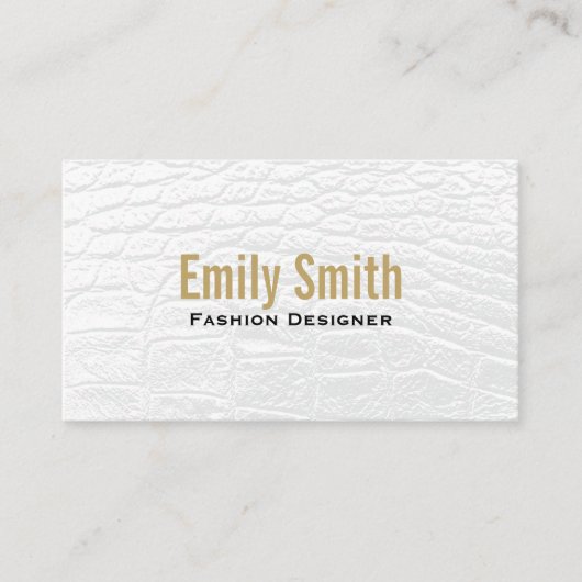 ホワイトワニ革の背景 名刺 (正面)
