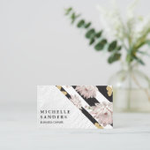 ホワイトワニ革 |ストライプ蝶 名刺 (スタンド正面)