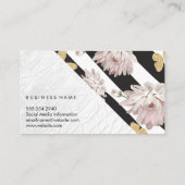 ホワイトワニ革 |ストライプ蝶 名刺 (裏面)