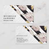 ホワイトワニ革 |ストライプ蝶 名刺 (正面/裏面)