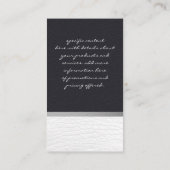 ホワイトワニ革 | ブラックレザー 名刺 (裏面)