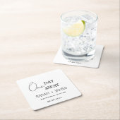 ホワイトワンデイリハ遠くにーサルディナー結婚ズ スクエアペーパーコースター (インサイチュ)