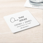 ホワイトワンデイリハ遠くにーサルディナー結婚ズ スクエアペーパーコースター (アングル)