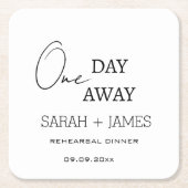 ホワイトワンデイリハ遠くにーサルディナー結婚ズ スクエアペーパーコースター (正面)