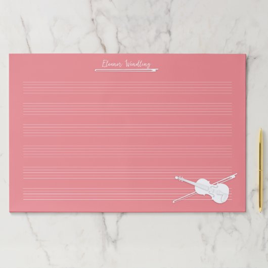 ホワイトヴァイオリンカスタムピンクジャイアントミュージック原稿 ペーパーパッド (インサイチュ)