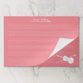 ホワイトヴァイオリンカスタムピンクジャイアントミュージック原稿 ペーパーパッド (折り畳み)