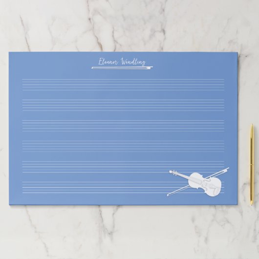 ホワイトヴァイオリンカスタムブルージャイアントミュージック原稿 ペーパーパッド (インサイチュ)