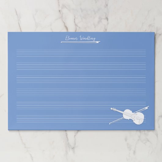 ホワイトヴァイオリンカスタムブルージャイアントミュージック原稿 ペーパーパッド (正面)