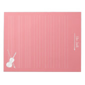 ホワイトヴァイオリン&ボーパーソナライズされたミュージッククラスバラ ノートパッド (正面)