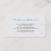 ホワイトヴィンテージオランテフローラダマスパターン 名刺 (裏面)