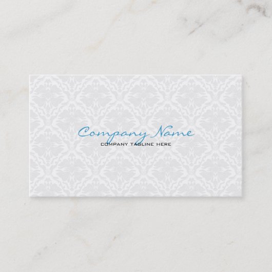 ホワイトヴィンテージオランテフローラダマスパターン 名刺 (正面)