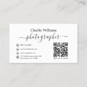 ホワイトヴィンテージカメラアート、写真家 名刺 (裏面)