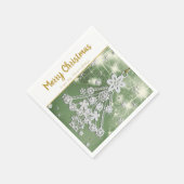 ホワイトヴィンテージクリスマスツリーオーナメントテンプレート スタンダードカクテルナプキン (角)