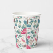 ホワイトヴィンテージコテージコアキノコ誕生日 紙コップ (右)