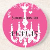 ホワイトヴィンテージシャンデリアピンク コースター (正面)