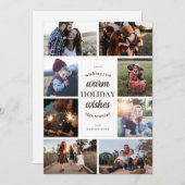 ホワイトヴィンテージスタイル8写真の暖かい願い シーズンカード (正面/裏面)