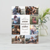 ホワイトヴィンテージスタイル8写真の暖かい願い シーズンカード (スタンド正面)