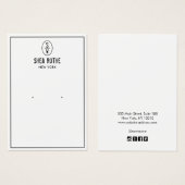 ホワイトヴィンテージスタンプモノグラムイヤリングディスプレイカード (正面&裏面)