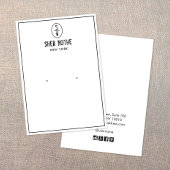 ホワイトヴィンテージスタンプモノグラムイヤリングディスプレイカード