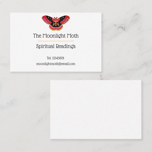 ホワイトヴィンテージタトゥースタイルアートモスビジネスカード 名刺 (正面/裏面)