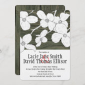 ホワイトヴィンテージドッグウッドオンウッド結婚式招待状 招待状 (正面/裏面)