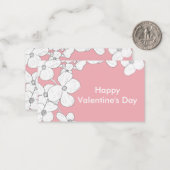 ホワイトヴィンテージドッグウッドオンピンクバレンタインパック ノートカード (正面/裏面インサイチュ)