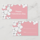 ホワイトヴィンテージドッグウッドオンピンクバレンタインパック ノートカード (正面/裏面)