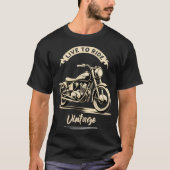 ホワイトヴィンテージバイクデザイン Tシャツ (正面)