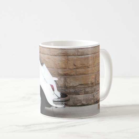 ホワイトヴィンテージビートル写真 コーヒーマグカップ (正面右)