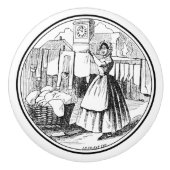 ホワイトヴィンテージファームハウスランドリールーム セラミックノブ (正面)