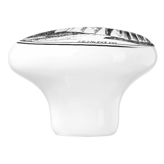 ホワイトヴィンテージファームハウスランドリールーム セラミックノブ (側面)