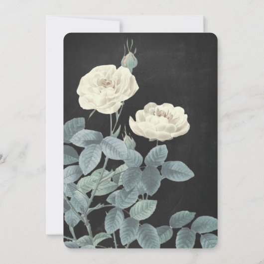 ホワイトヴィンテージフラワーシャルボード結婚式招待状 招待状 (裏面)