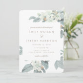 ホワイトヴィンテージフラワーフラワーズ結婚式招待状 招待状 (スタンド正面)