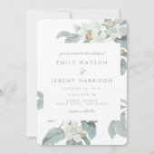 ホワイトヴィンテージフラワーフラワーズ結婚式招待状 招待状 (正面)