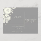 ホワイトヴィンテージフラワー – 選択カラー – RSVPカード インビテーションポストカード (裏面)