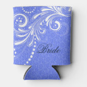 ホワイトヴィンテージフローラスワールブルーダマスク 缶クーラー (正面)