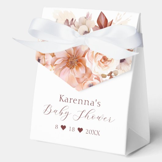 ホワイトヴィンテージフローラ秋ベビーシャワー フェイバーボックス (正面)