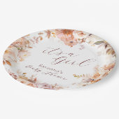 ホワイトヴィンテージフローラ秋女の子ベビーシャワー ペーパープレート (アングル)