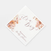 ホワイトヴィンテージフローラ秋It's a Boy Baby Shower スタンダードランチョンナプキン (角)