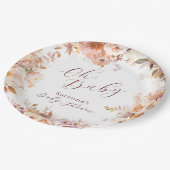 ホワイトヴィンテージフローラ秋Ohベビーシャワー ペーパープレート (アングル)