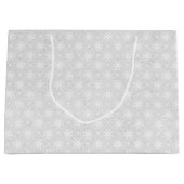 ホワイトヴィンテージホリデークリスマススノーフレーク ラージペーパーバッグ (正面)