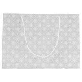 ホワイトヴィンテージホリデークリスマススノーフレーク ラージペーパーバッグ (裏面)