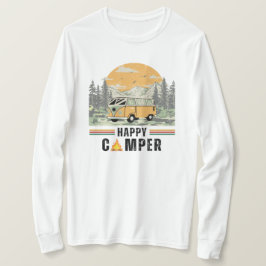 ホワイトヴィンテージマウンテンサンライズカンパーバン自然 Tシャツ