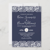 ホワイトヴィンテージレース結婚式招待状 招待状 (正面)