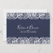 ホワイトヴィンテージレース結婚式招待状 招待状 (裏面)